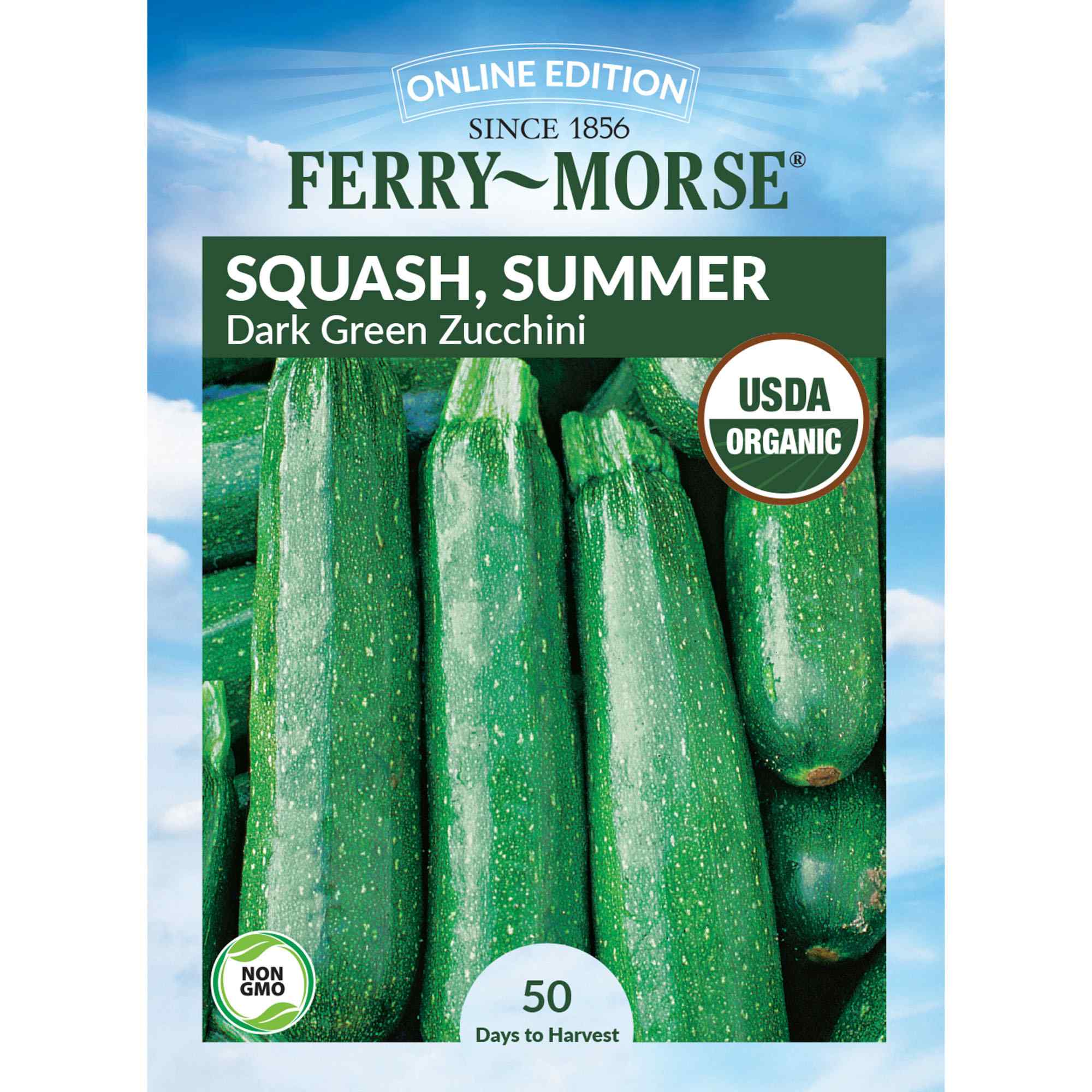 Ferry-Morse squash dark green zucchini seed packet